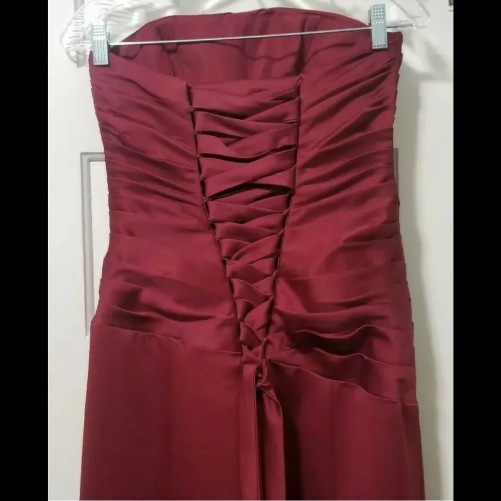 NWT Alfred Angelo Bridesmaid Dress Strapless Lace-Up Wine Size 6